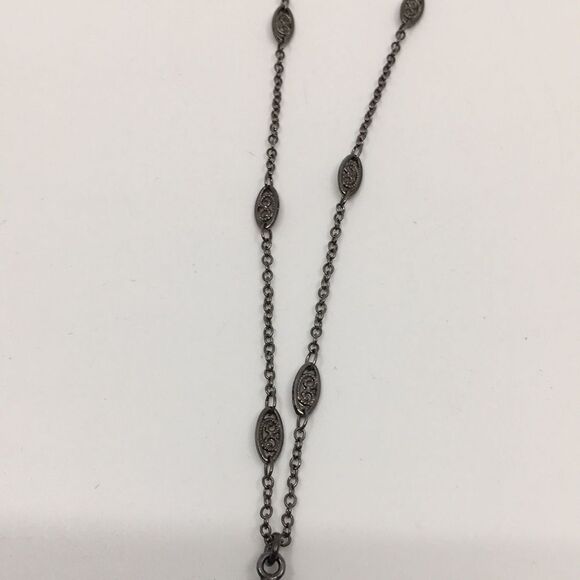 Lisa Jill Labradorite Quartz and Smoky Topaz  Long Necklace in Gun Metal Tone - Picture 8 of 17
